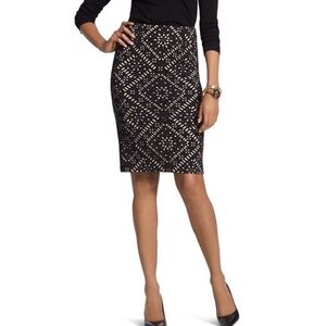 NEW Chico’s Cutwork midi pencil skirt